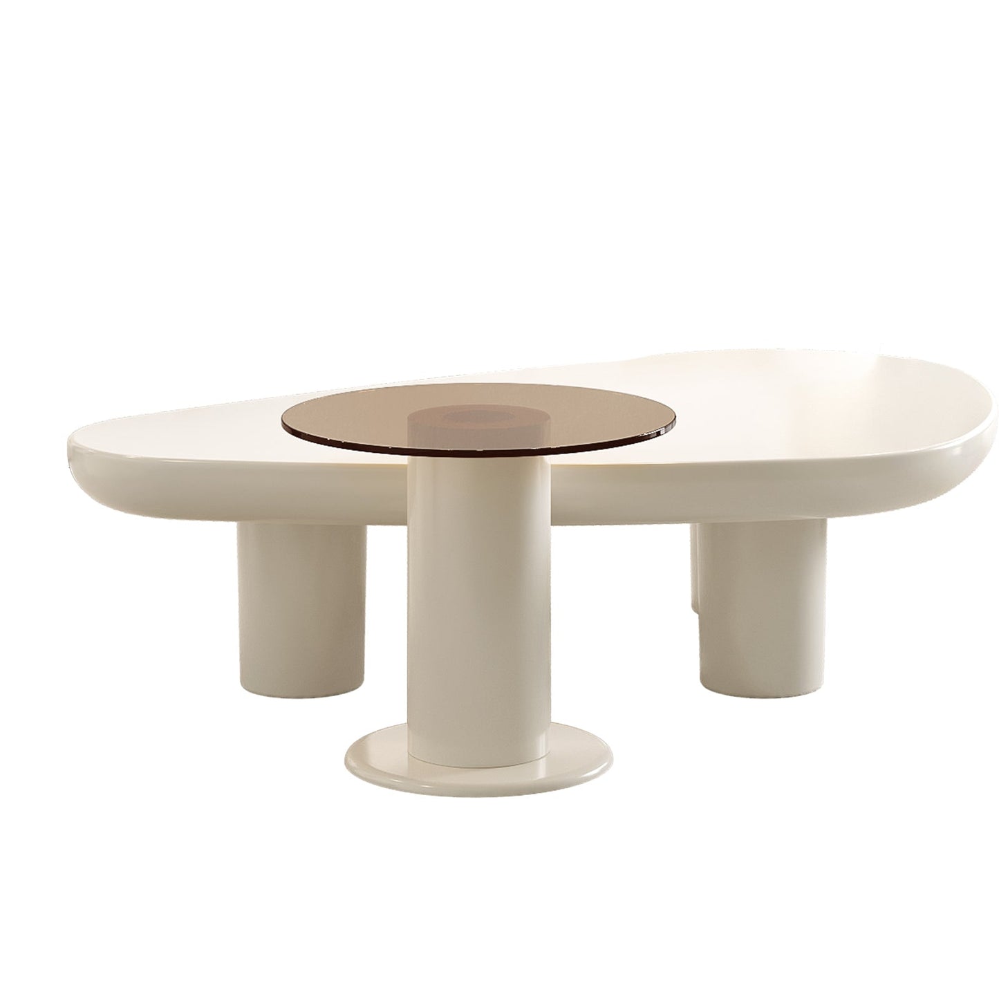 Guyii Nesting Coffee Table, 2-in-1 Modern Coffee Table, Triangle Coffee Table and Small Round Side Table L1740-UK