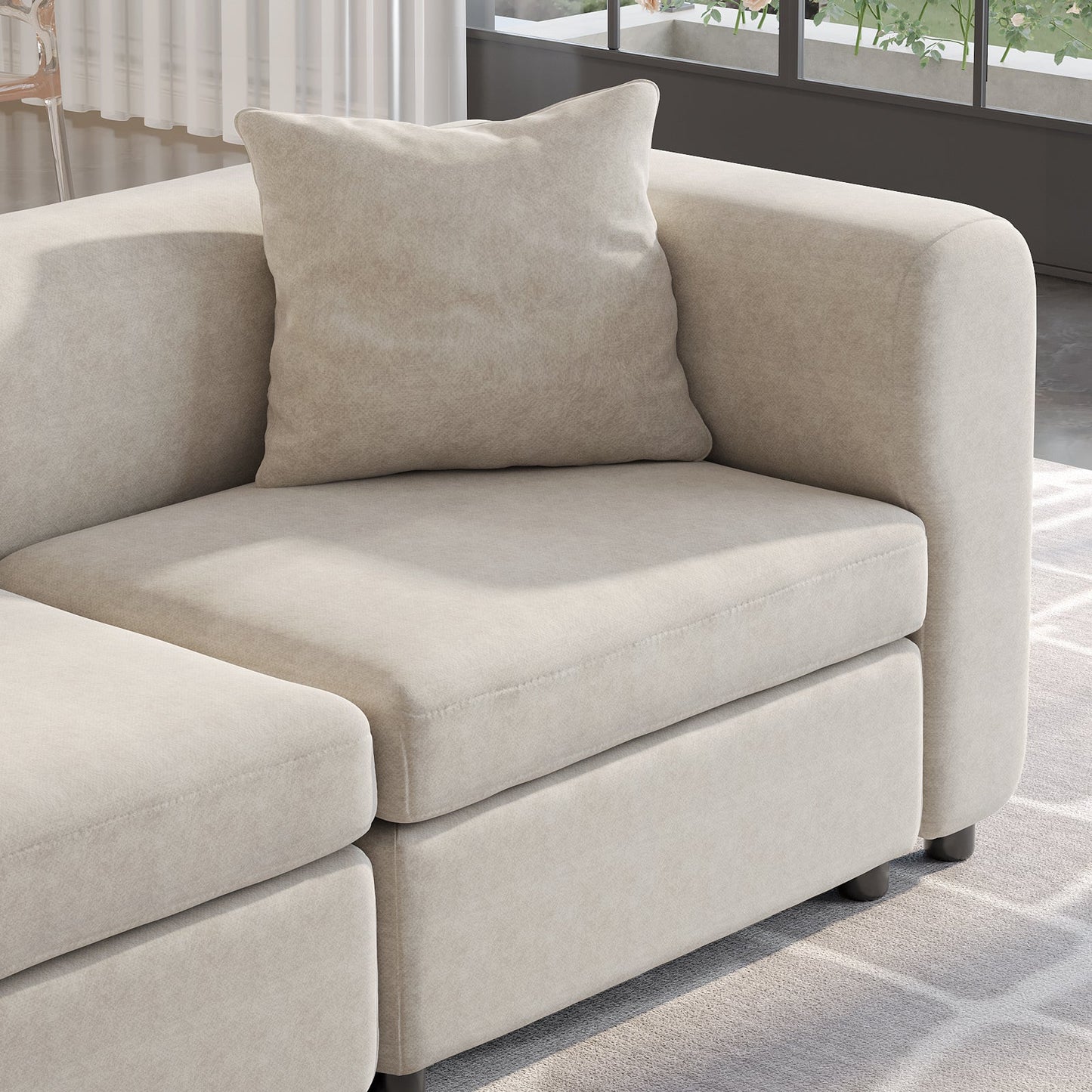 Guyii 4-9 Piece Velvet Sectional Sofa Couch, Convertible Sofa with Cushions