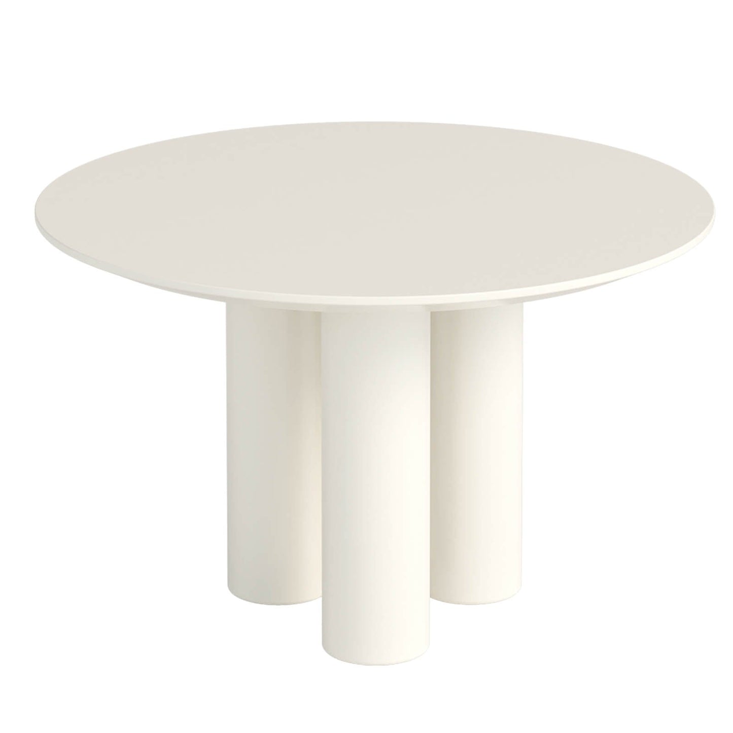 Guyii 46.06" Cream White Dining Table, Modern Round Kitchen Table