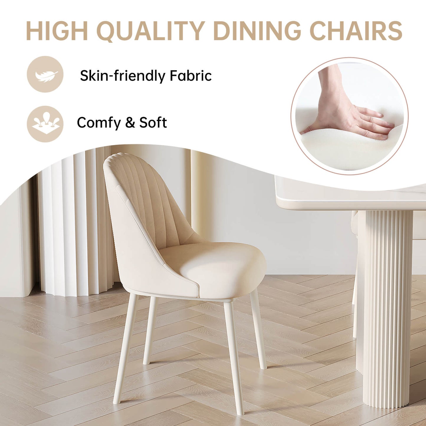 Guyii 30" Cream White Dining Table Set with 2 Chairs, Modern Kitchen Dining Set