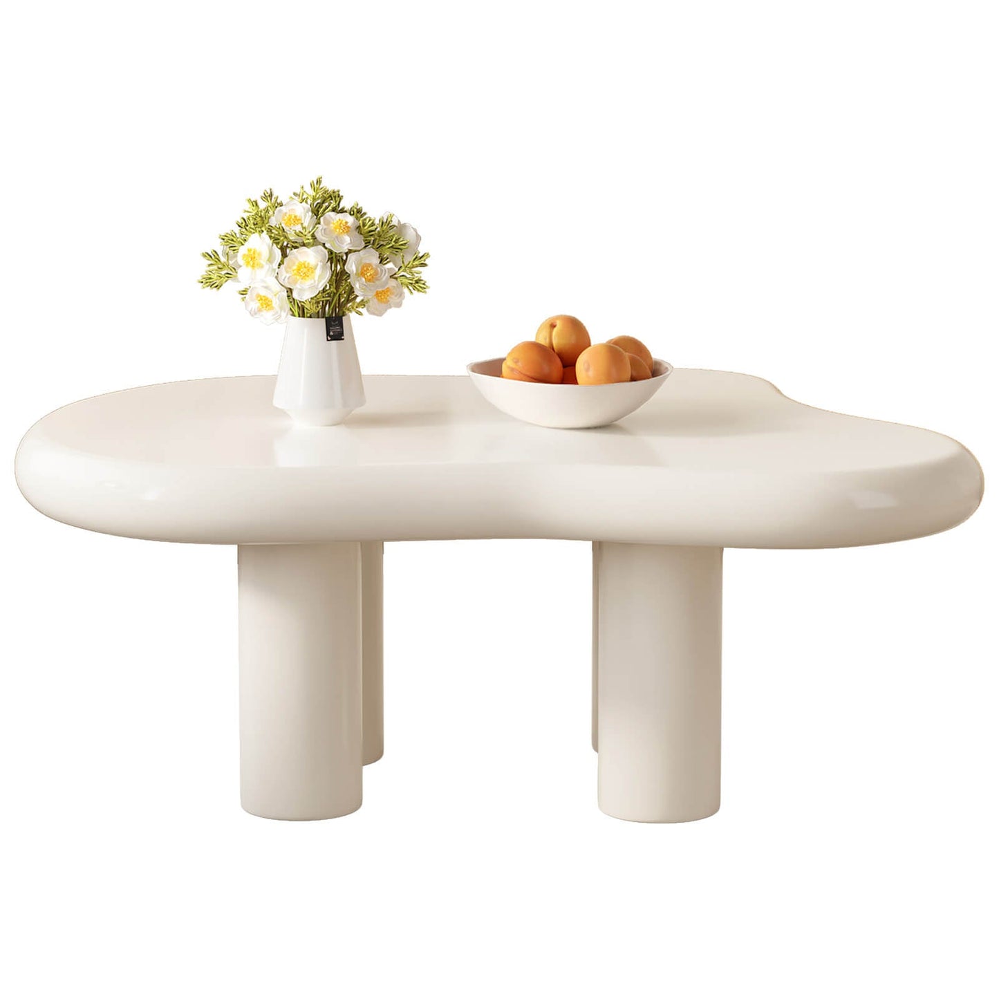 Guyii Cloud Coffee Table, 35.82“ Cute White Modern Tea Table | Q1523-DE