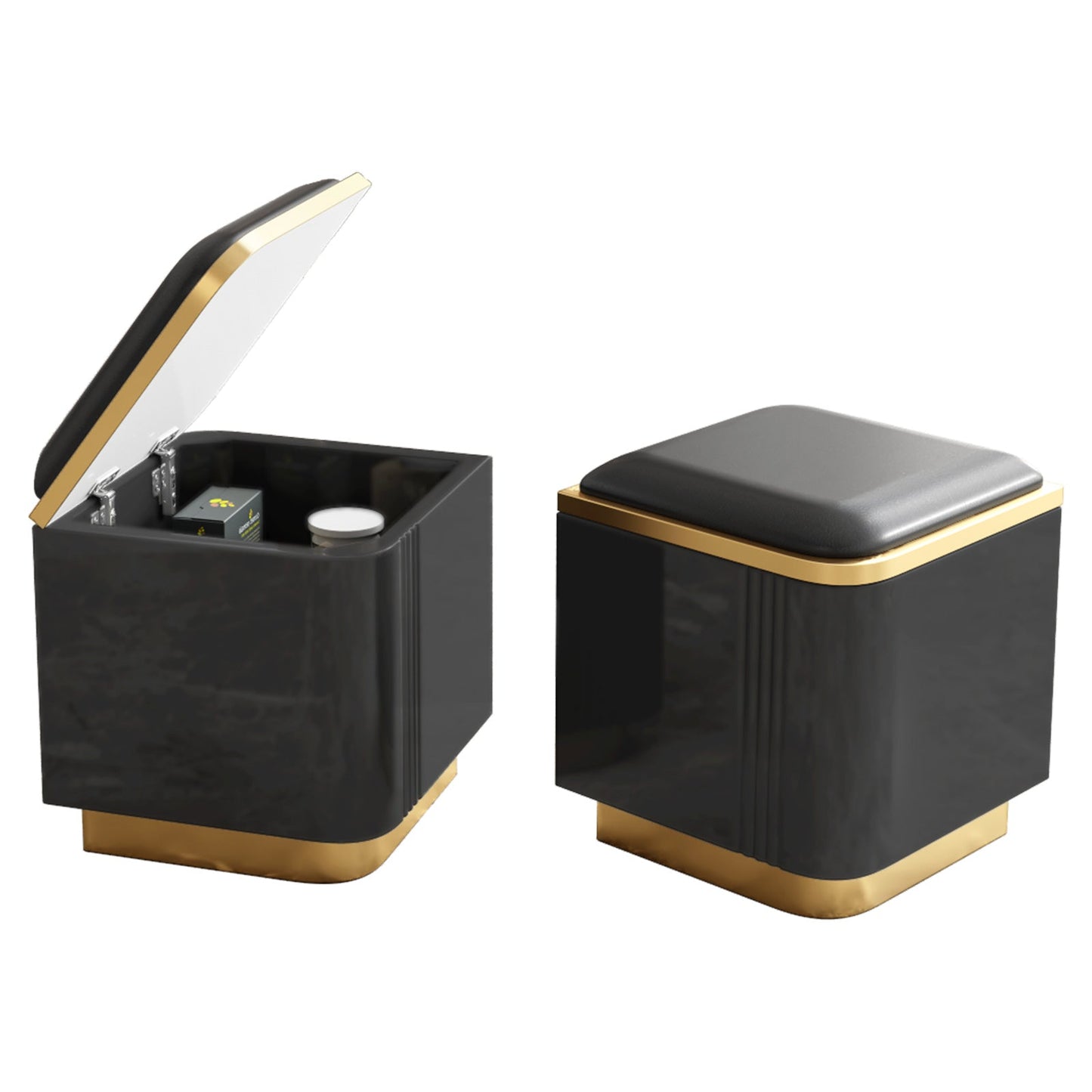 Guyii 47" Multifunctional Lift Top Coffee Table, Extendable Coffee Table with 4 Storage Stools