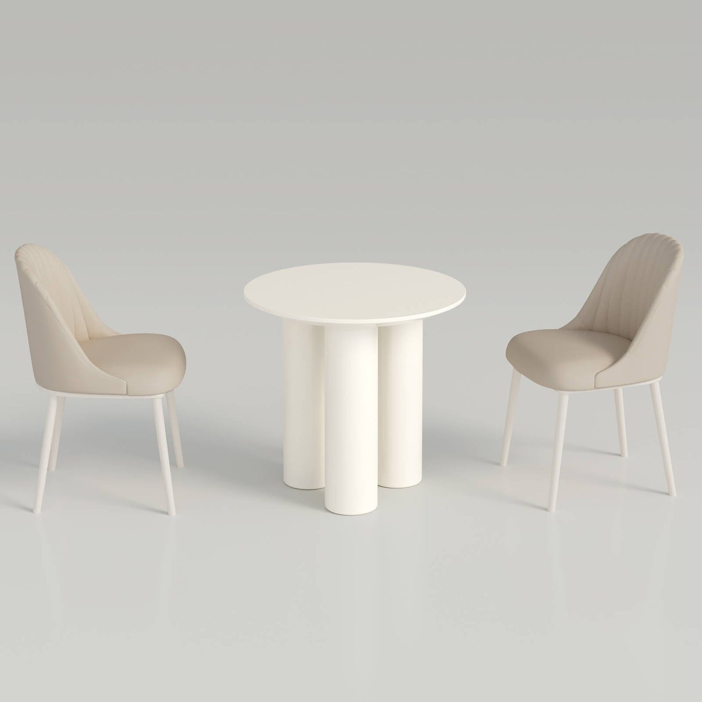 Guyii 30" Cream White Dining Table Set with 2 Chairs, Modern Kitchen Dining Set