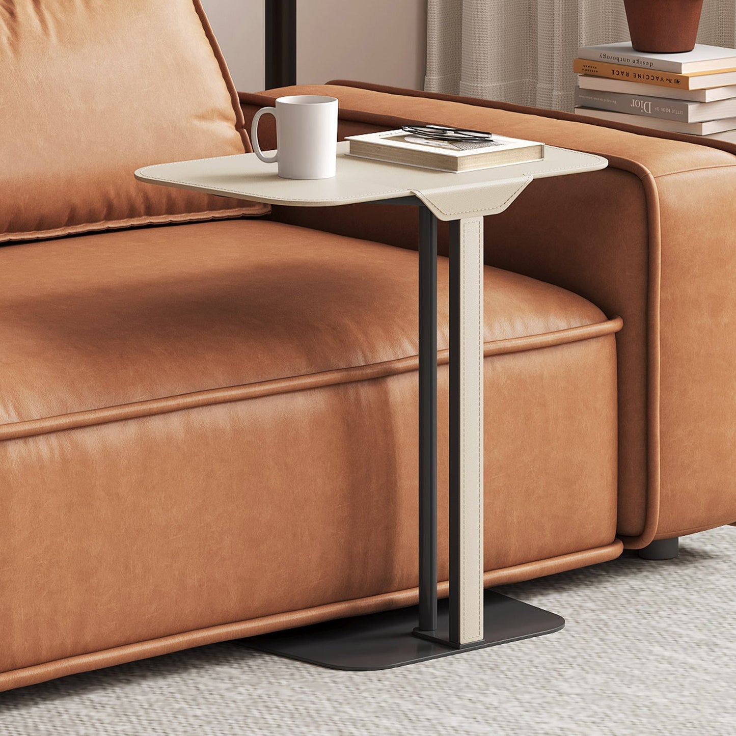 Guyii Modern Minimalist Rectangular Side Table, Space-Saving End Table