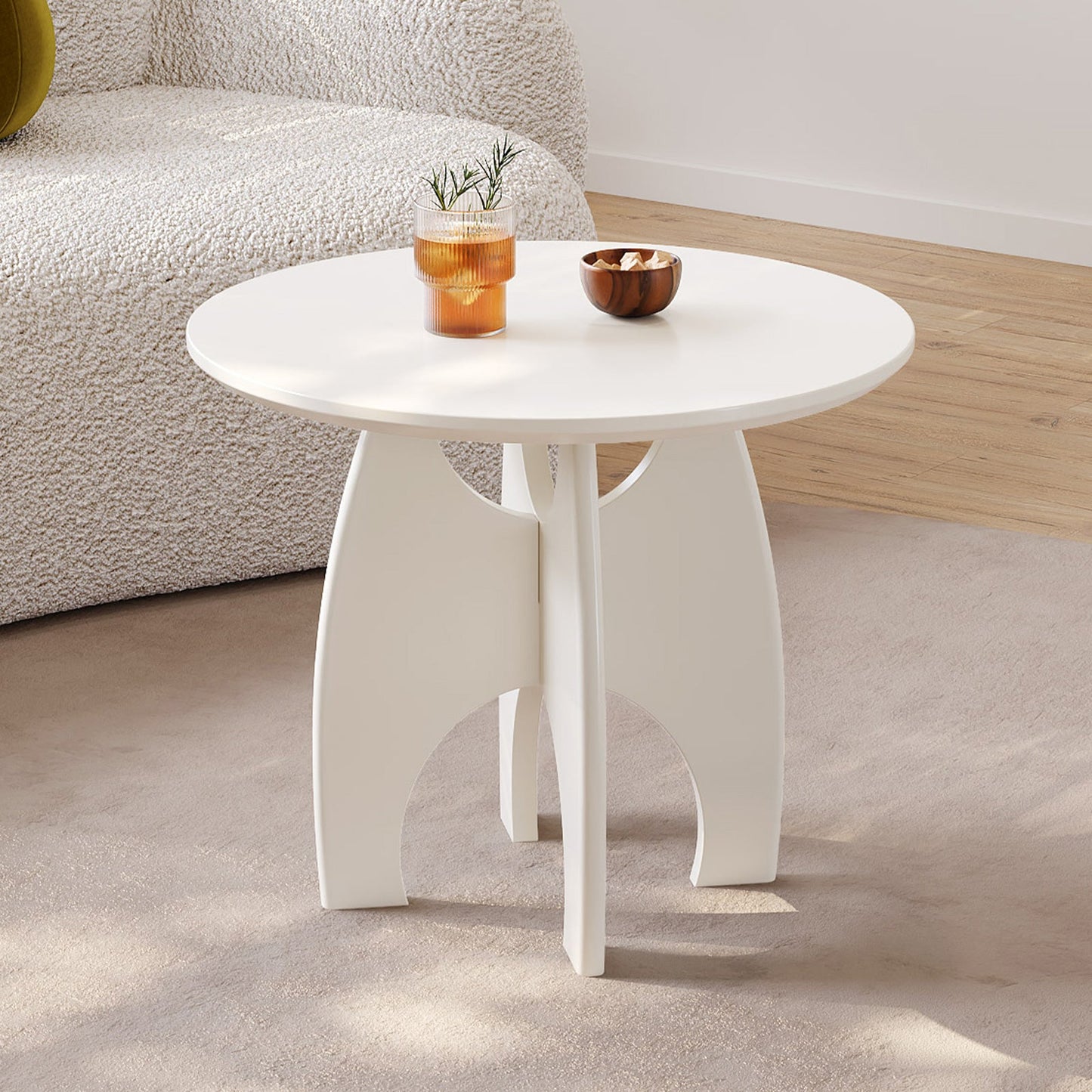 Guyii cream white side table, suitable for living room, bedroom, hallway | L1934-DE