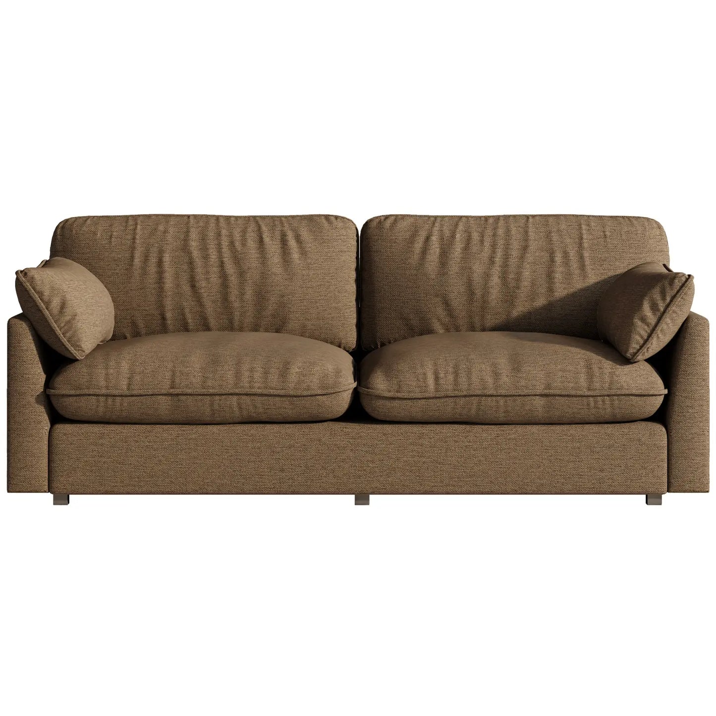 Guyii 82.6" Brown Loveseat Couche for Living Room, Deep Seat Couch with Deep Seat