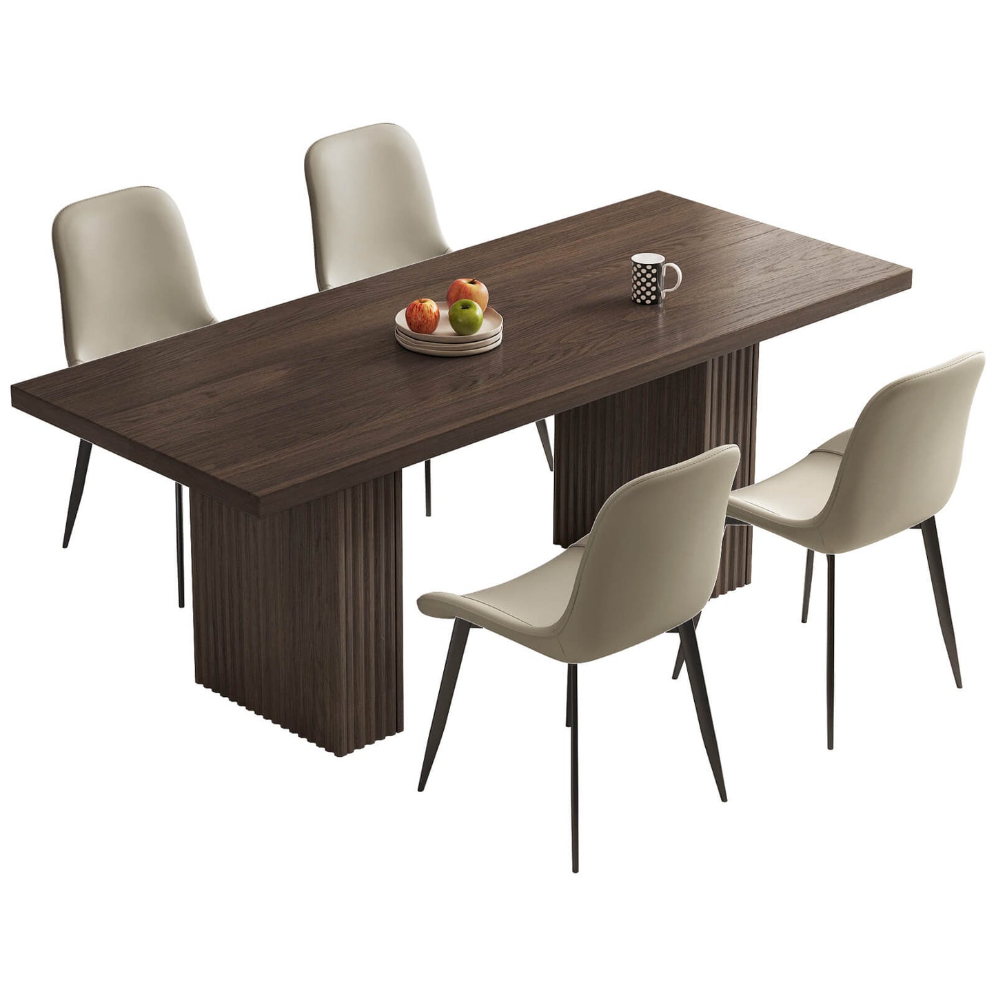 Guyii Modern Farmhouse Kitchen Table with 4 Chairs - Rustic & Stylish