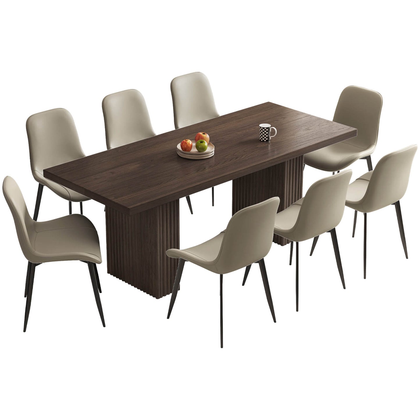 Guyii Modern Farmhouse Kitchen Table Set - 9 Piece Rectangular Dining Set