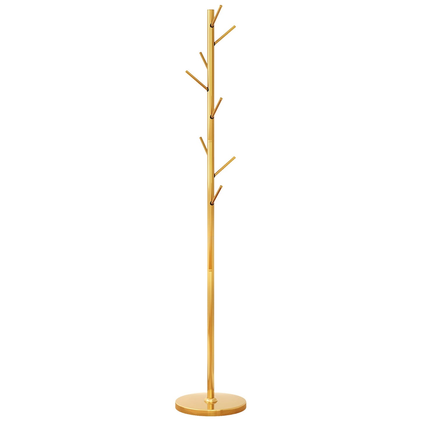Guyii Metal Coat Rack with 8 Hooks, Modern Tree Branch Style Stand for Coats, Hats, Scarves