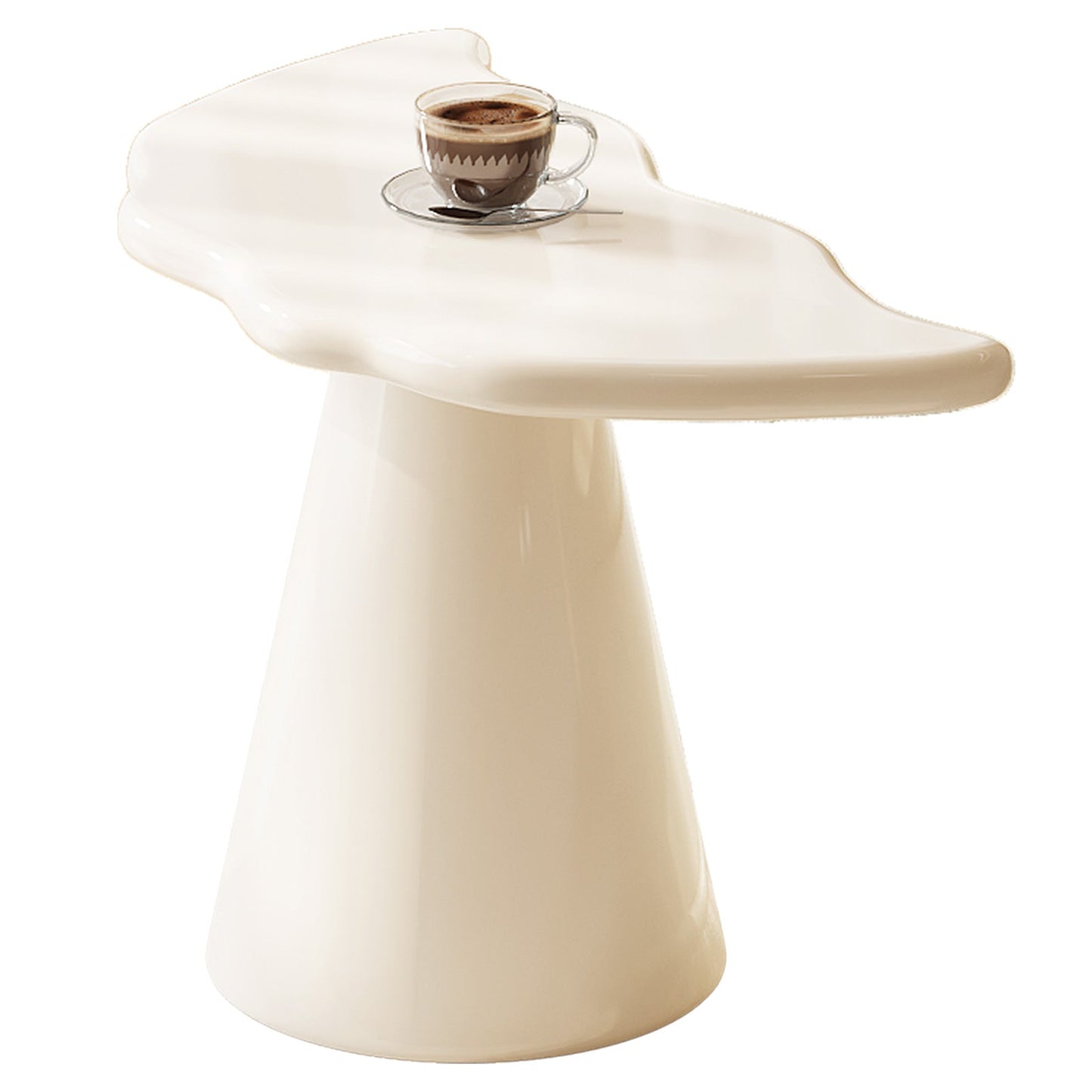 Guyii Irregular Side Table, Cream White End Table, Small Sofa Table