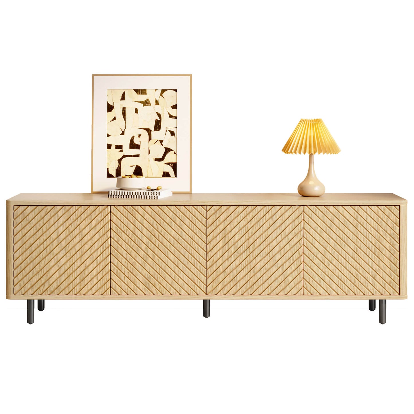 Guyii TV Stand for Living Room - Storage Media Console Table for 65" TV