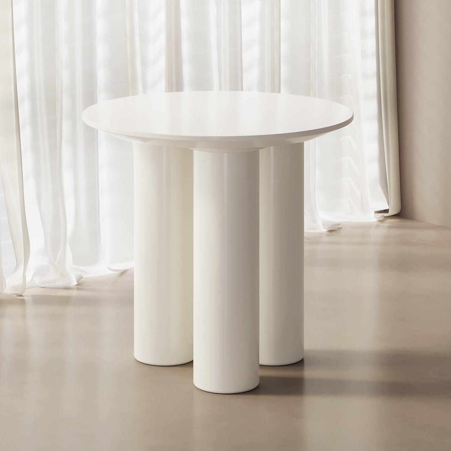 Guyii 30" Cream White Dining Table Set with 2 Chairs, Modern Kitchen Dining Set