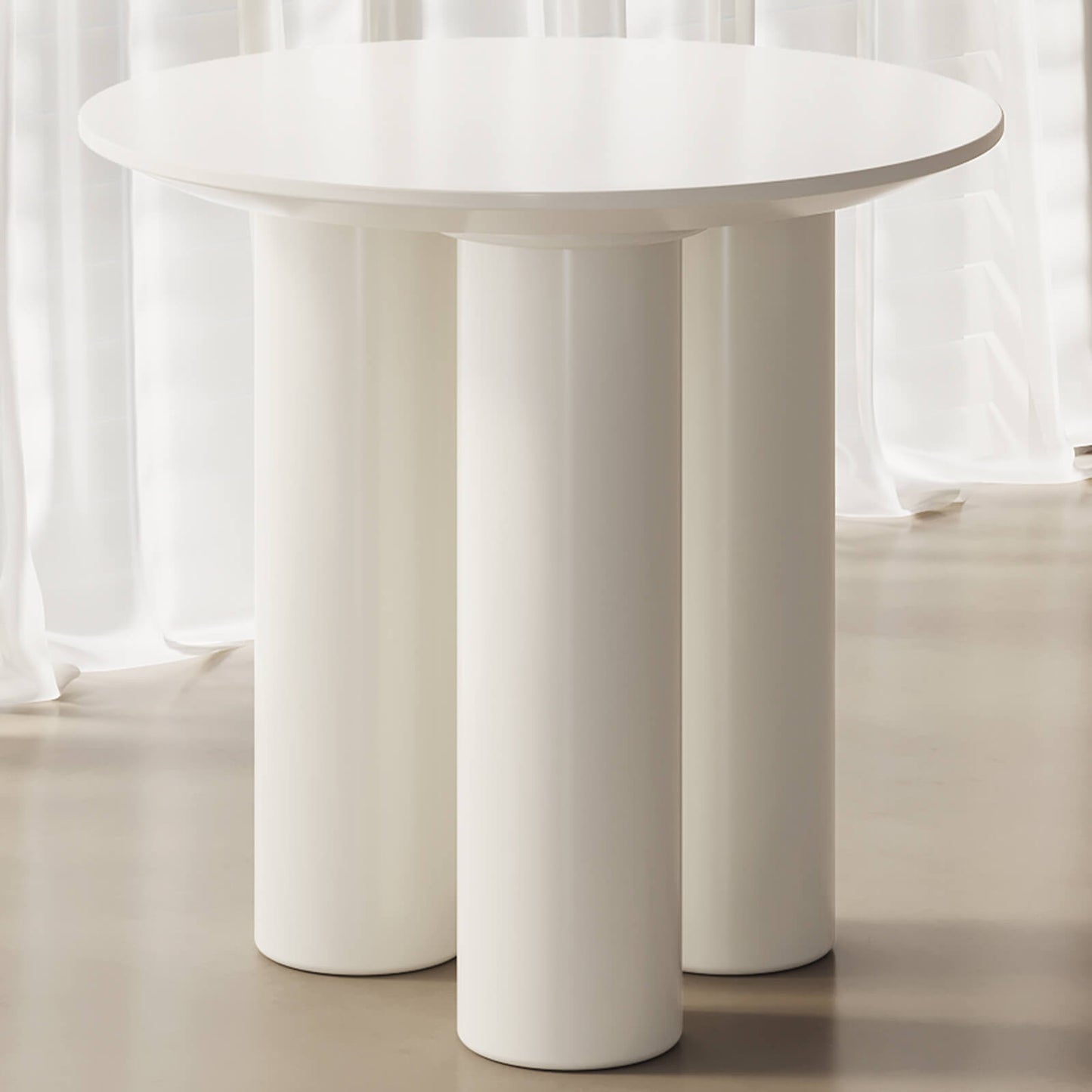 Guyii 30" Cream White Dining Table Set with 2 Chairs, Modern Kitchen Dining Set