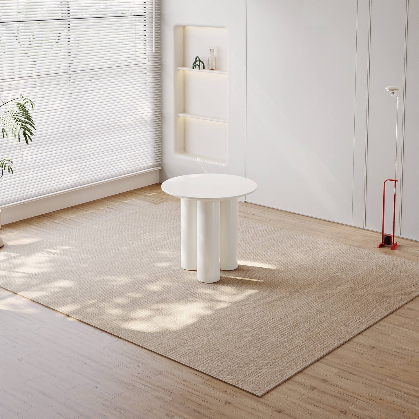 Guyii 30" Cream White Dining Table, Modern Round Kitchen Table