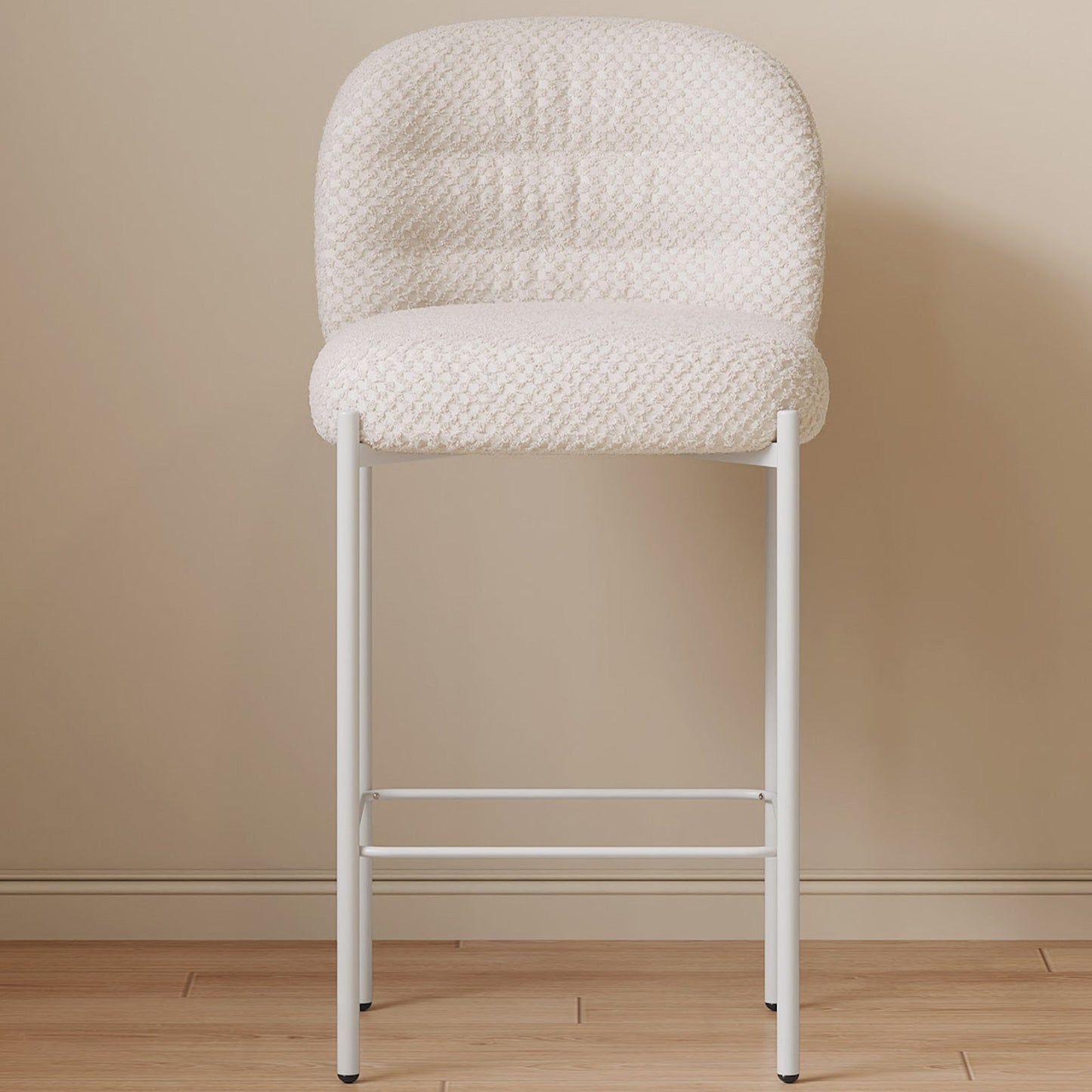 Guyii 2-Set Counter Height Bar Stools Set of 2, Upholstered Barstools with Backs and Metal Legs