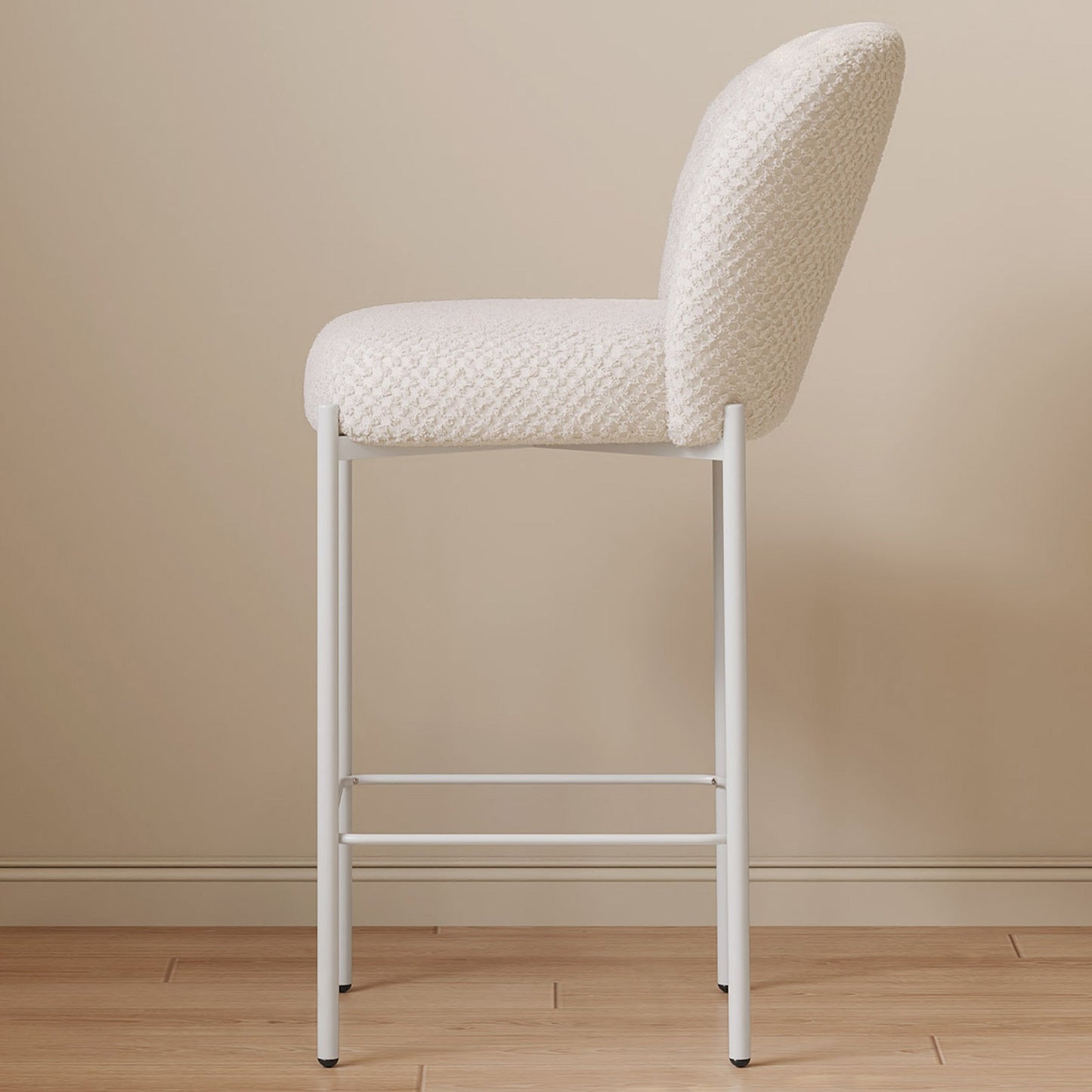 Guyii 2-Set Counter Height Bar Stools Set of 2, Upholstered Barstools with Backs and Metal Legs