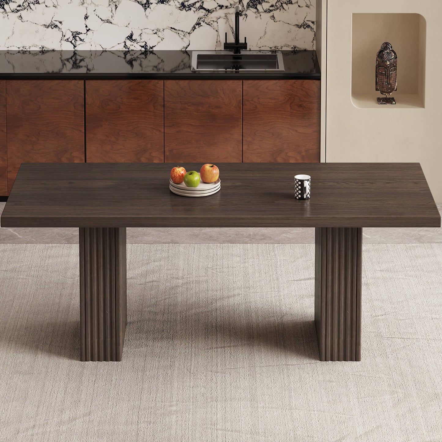 Guyii Modern Farmhouse Kitchen Table Set - 9 Piece Rectangular Dining Set