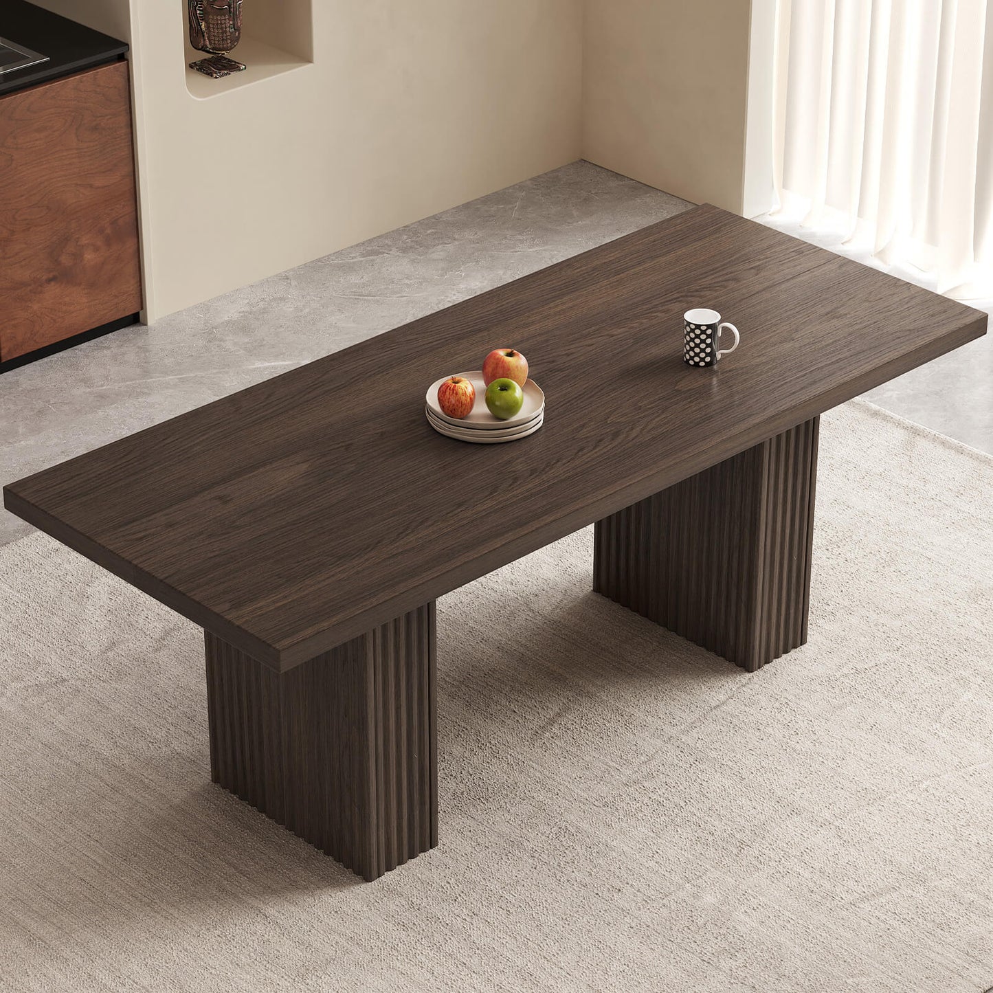 Guyii Modern Farmhouse Kitchen Table Set - 9 Piece Rectangular Dining Set