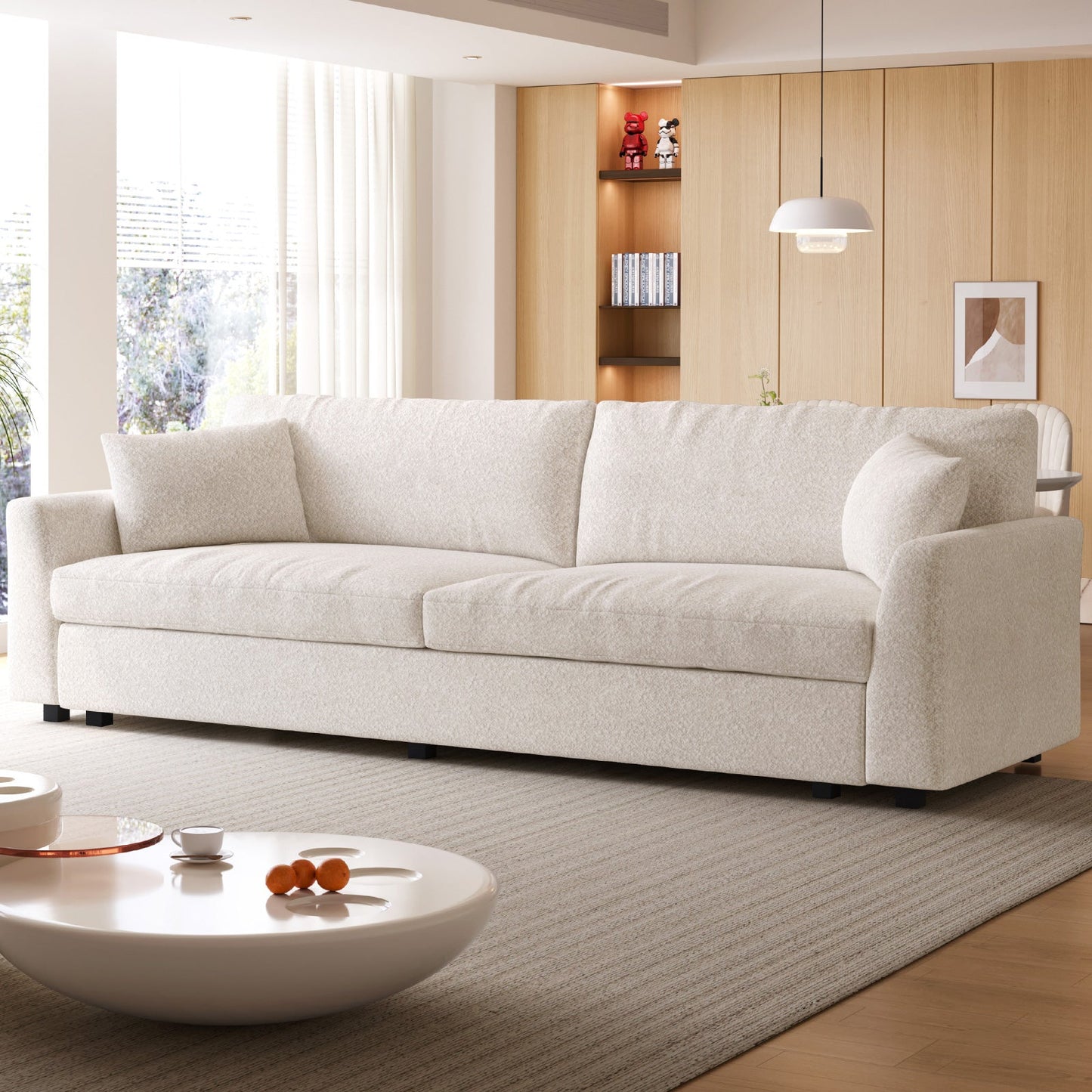 Guyii Extra Large Loveseat Sofa,104" Small Sofa Couch for Bedroom,Comfy Beige Couch