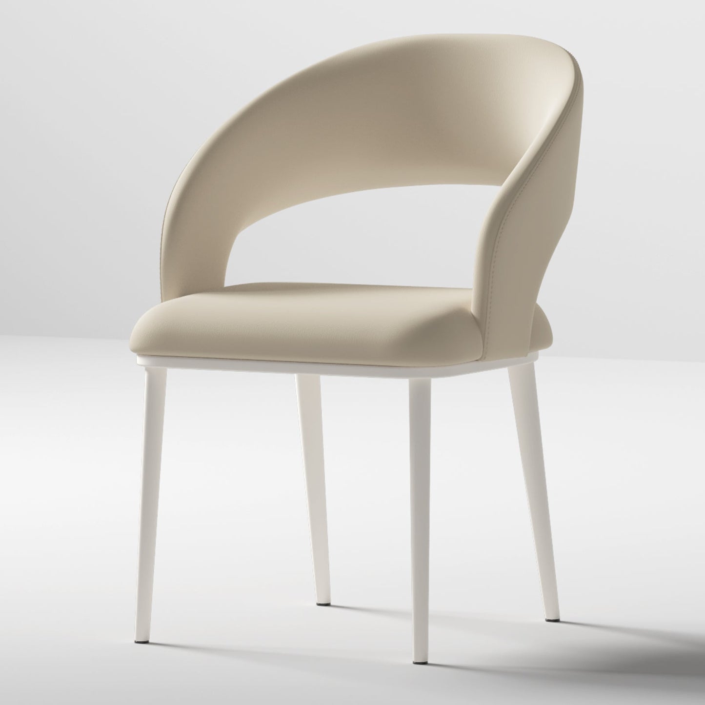 Guyii Modern Dining Chair Set of 2, PU Leather Upholstered Metel Legs