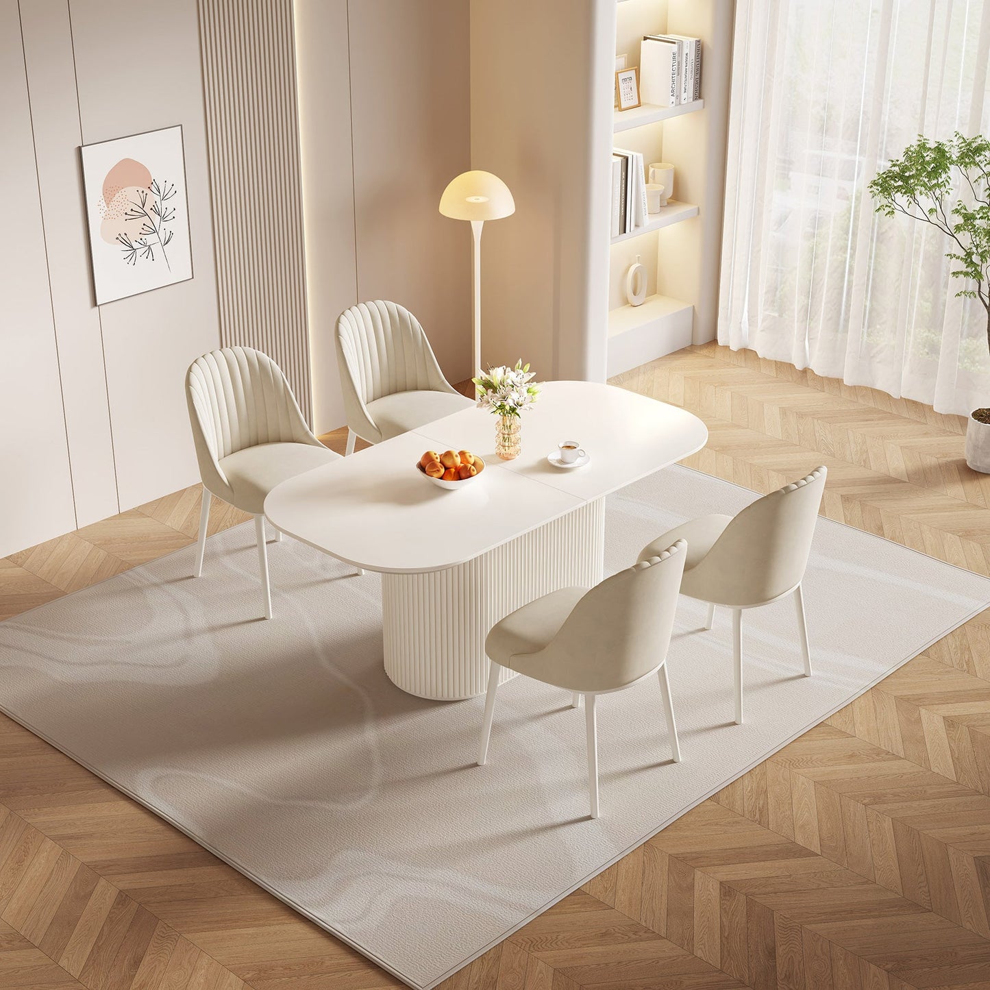 Guyii 70'' Oval Dining Table - Modern Kitchen Table for 6 People