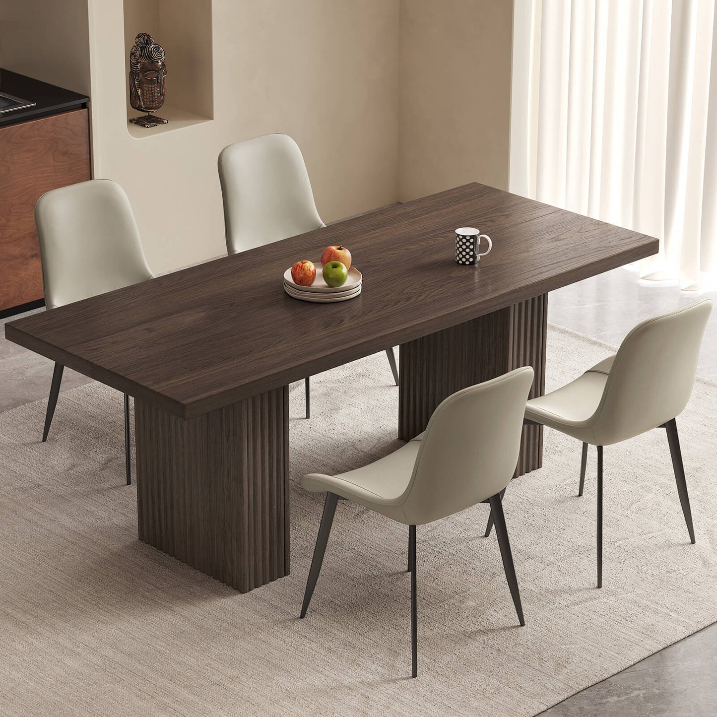 Guyii Modern Farmhouse Kitchen Table with 4 Chairs - Rustic & Stylish