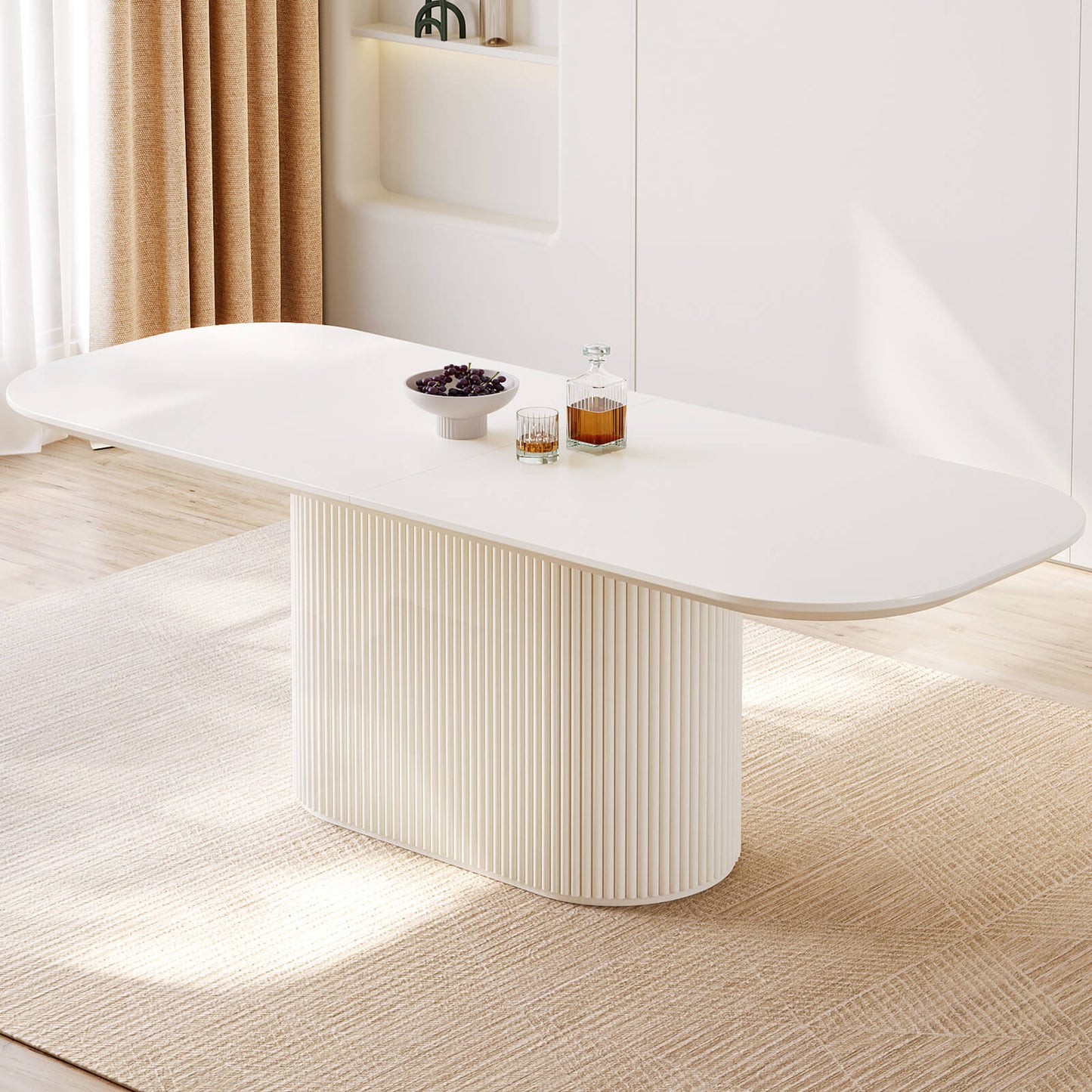 Guyii 86.61" Oval Dining Table, Modern Kitchen Table for 8 People, Table Only