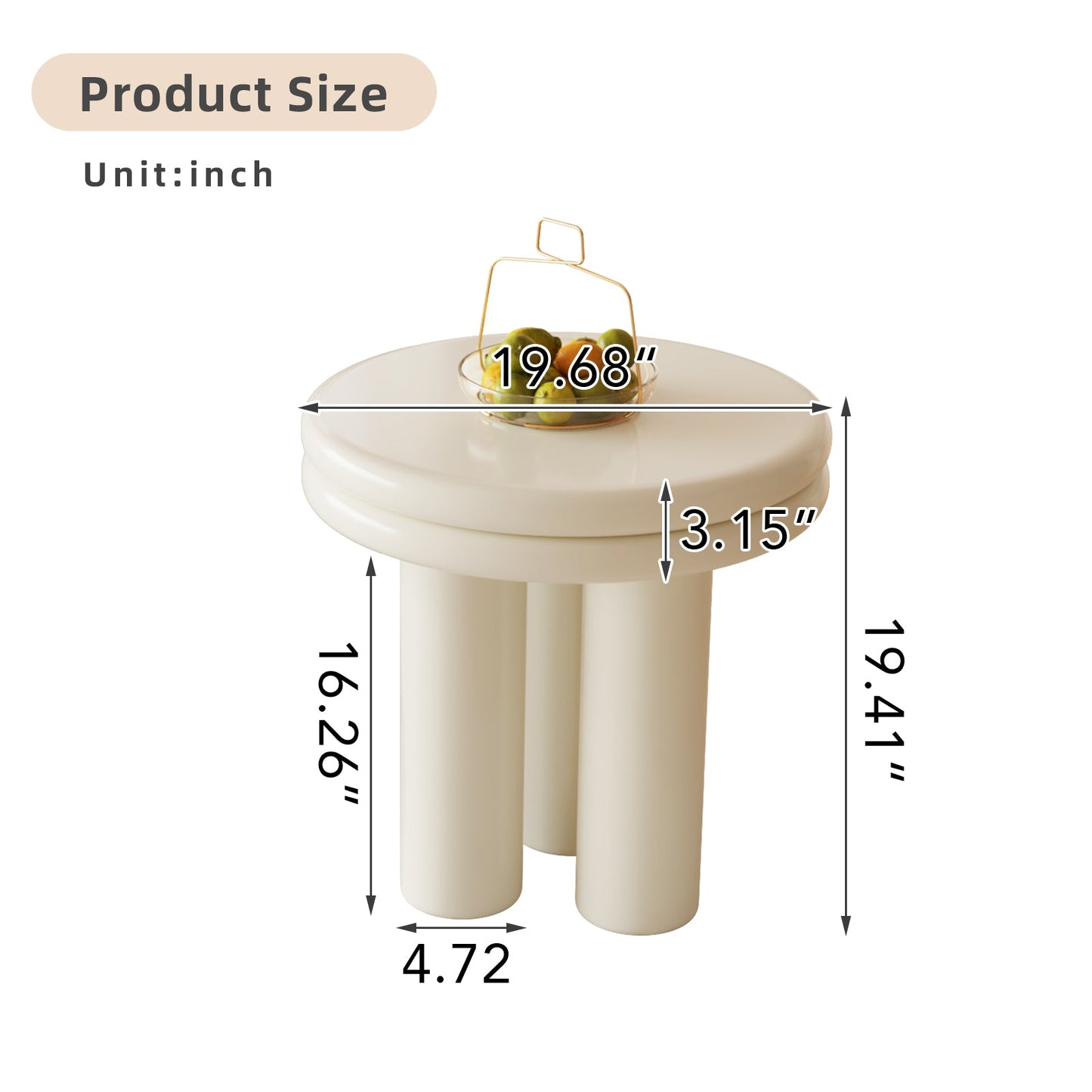 Guyii Modern Nesting Coffee Table, Round Coffee Table Set