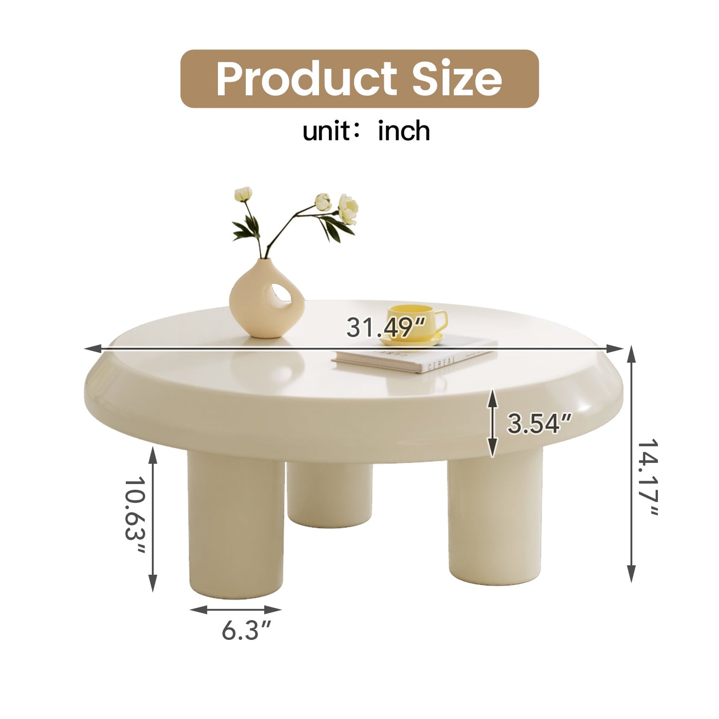 Guyii Modern Nesting Coffee Table Set, Round Coffee Tables for Living Room | GY1682-DE