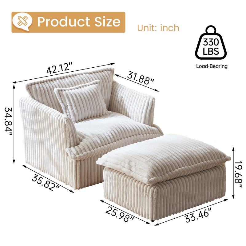Guyii Oversized 1-4 Seater Sofa, Extra-Wide Convertible Couch with Pillows
