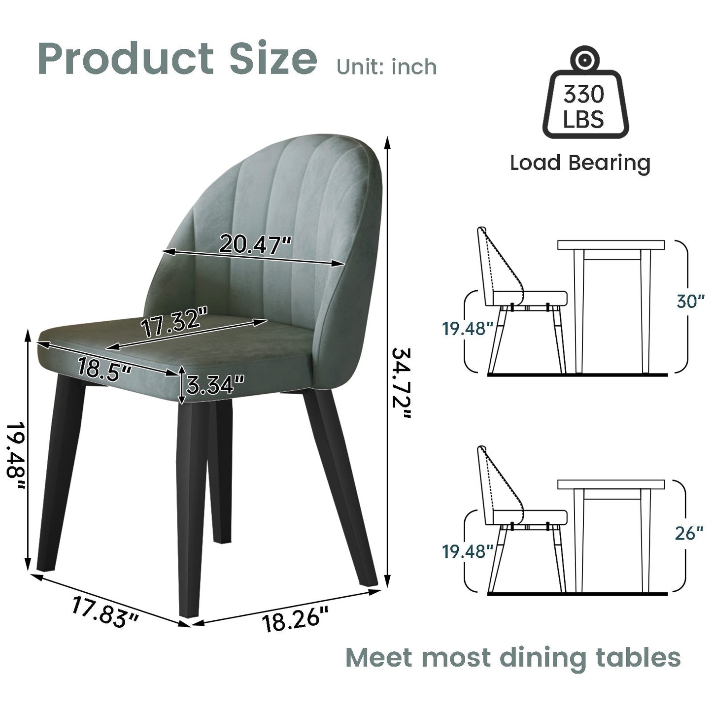 Guyii Mid Century Modern Dining Chairs Se, Kitchen and Dining Room Chairs with Metal Legs