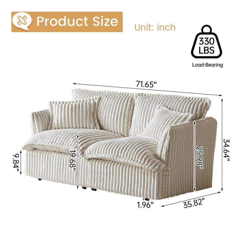Guyii Oversized 1-4 Seater Sofa, Extra-Wide Convertible Couch with Pillows