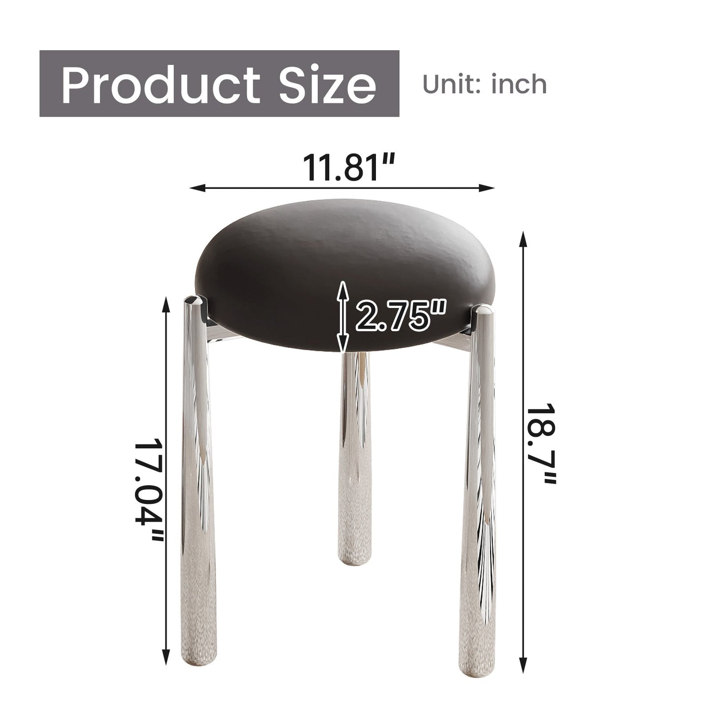 Guyii 4-Pack Light Brown Velvet Dining Chairs Set, Modern Vanity Stool