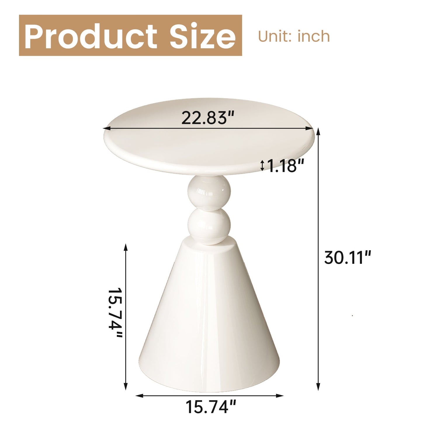 Guyii Round Side Table – Modern End Table for Living Room, Bedroom, Small Spaces, and Accent Decor