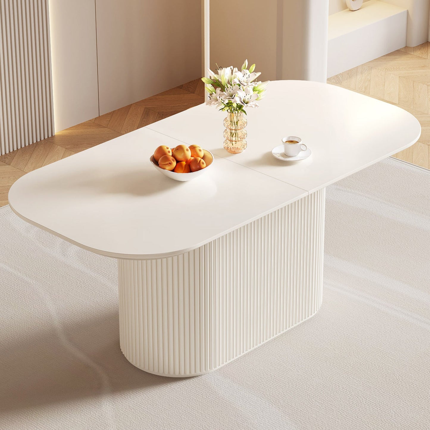 Guyii 70'' Oval Dining Table - Modern Kitchen Table for 6 People