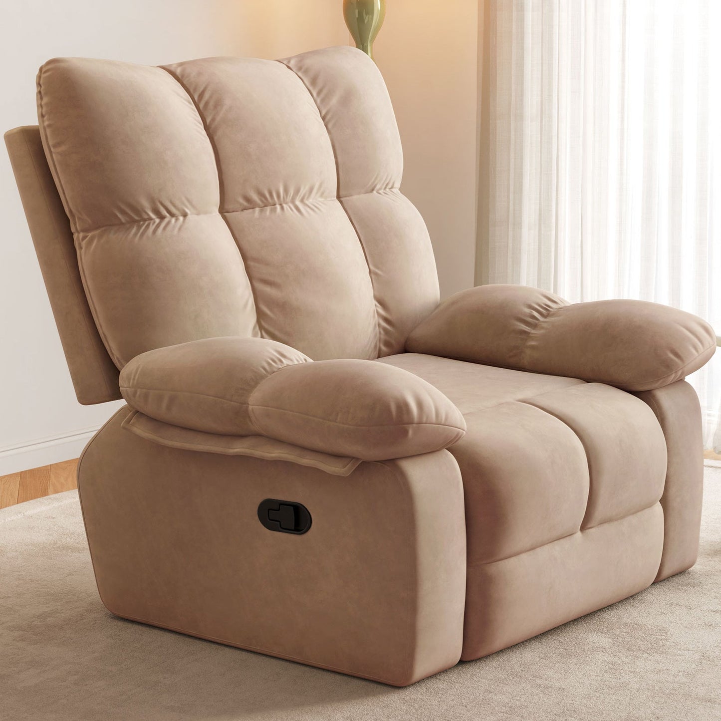 Guyii Multi-Functional Single Sofa Chair, Overstuffed Manual Recliner Chair