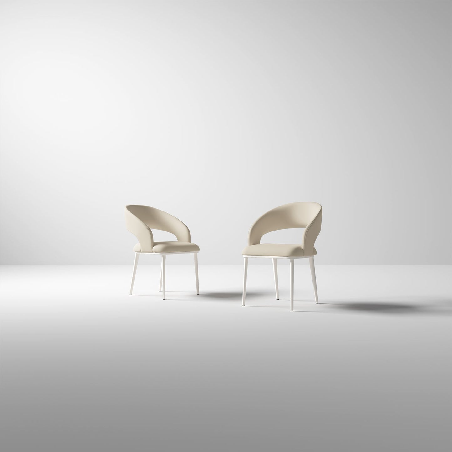 Guyii Modern Dining Chair Set of 2, PU Leather Upholstered Metel Legs
