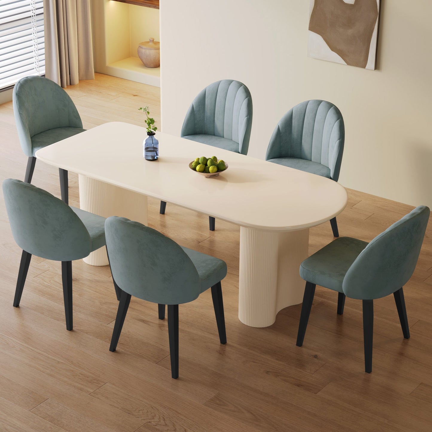 Guyii Mid Century Modern Dining Chairs Se, Kitchen and Dining Room Chairs with Metal Legs