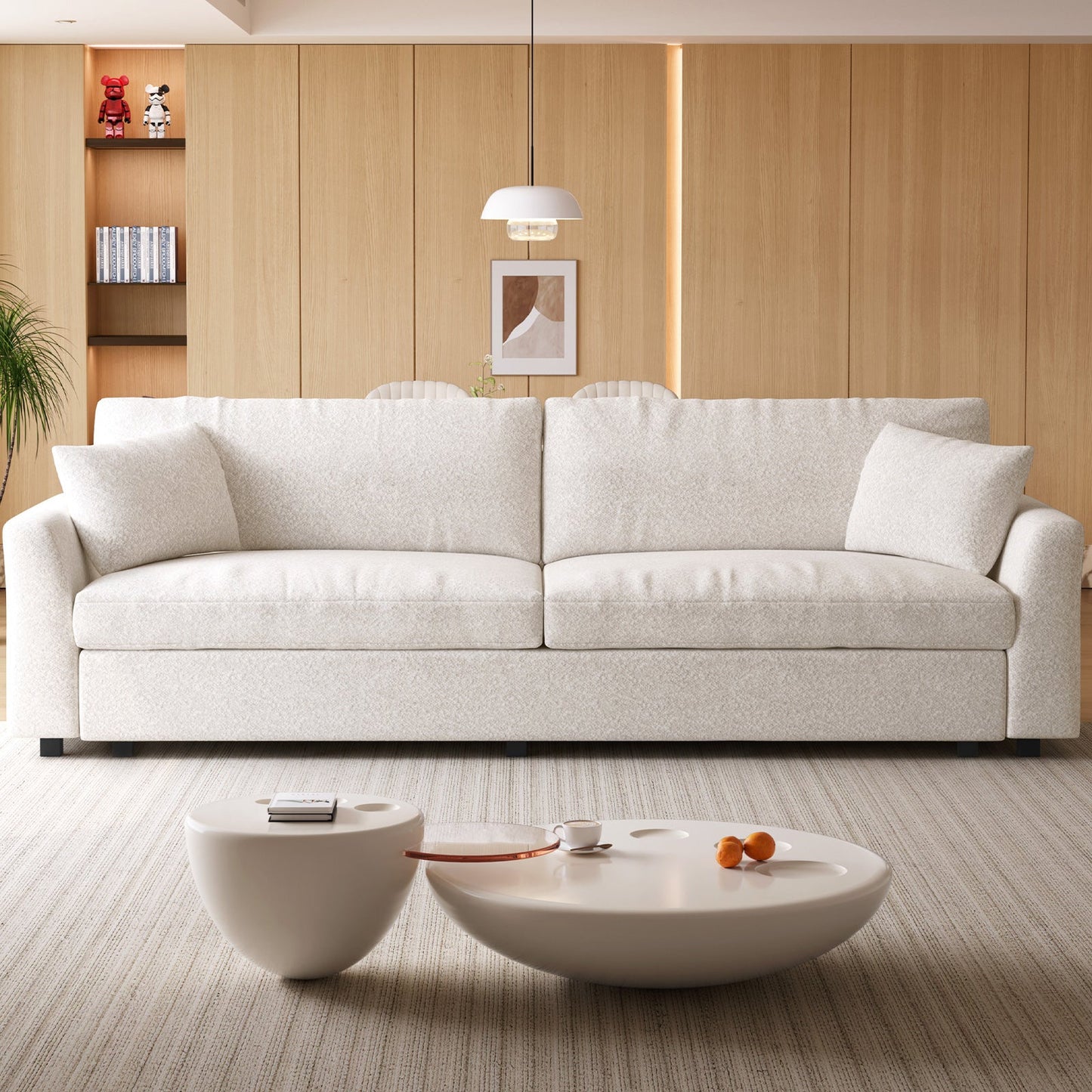 Guyii Extra Large Loveseat Sofa,104" Small Sofa Couch for Bedroom,Comfy Beige Couch