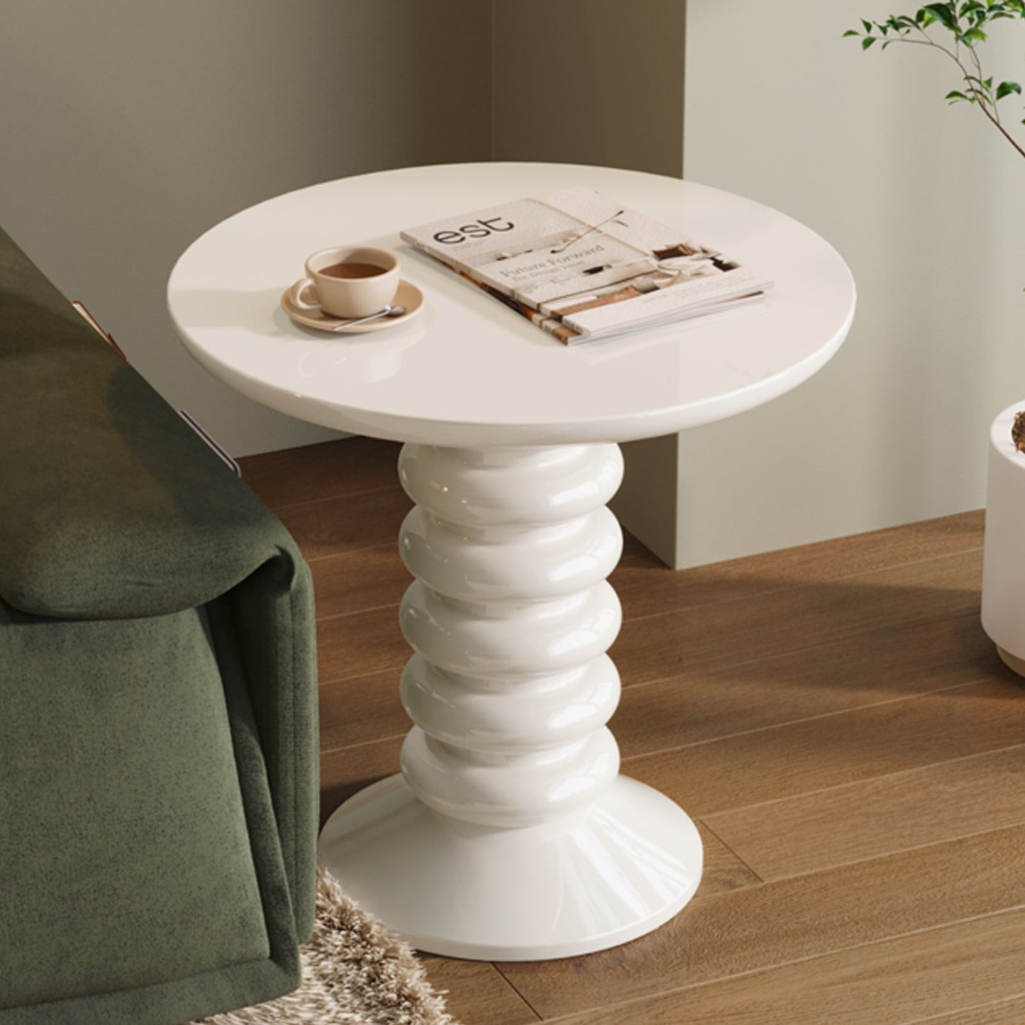 Guyii Side Table, 22.83" Round End Table with for Living Room, Bedroom