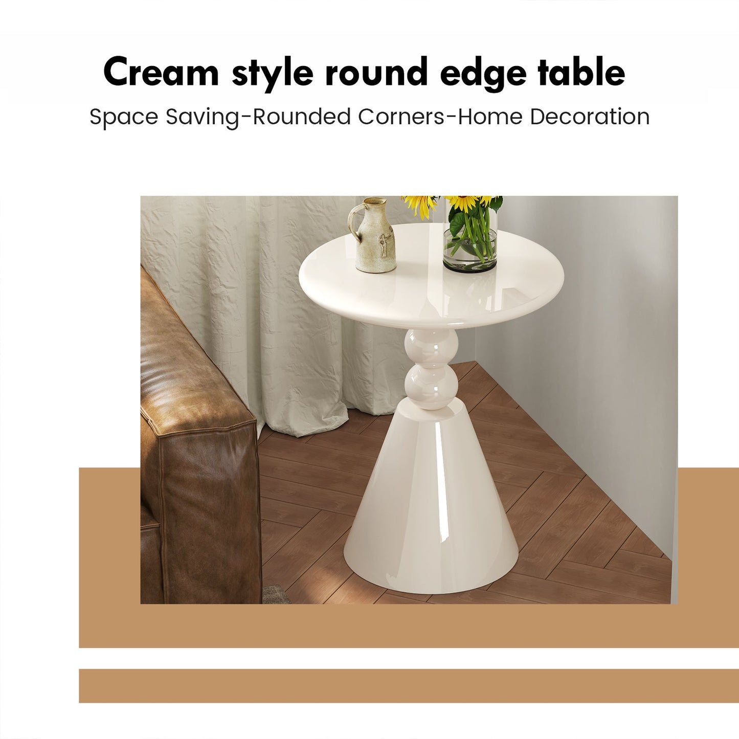 Guyii Round Side Table – Modern End Table for Living Room, Bedroom, Small Spaces, and Accent Decor