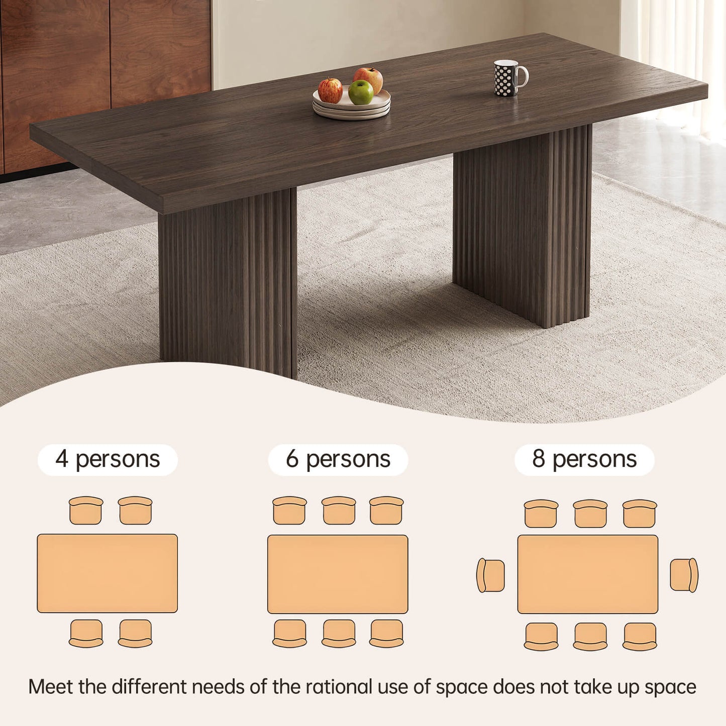 Guyii Modern Farmhouse Kitchen Table Set - 9 Piece Rectangular Dining Set