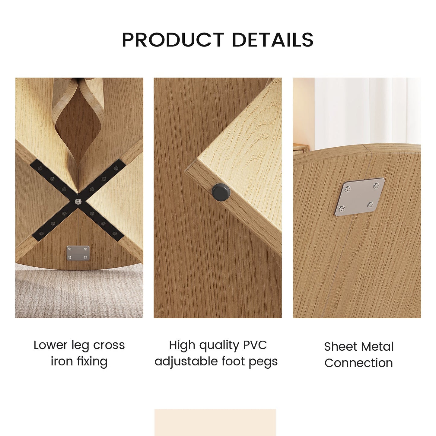 Guyii wood color round dining table for 4 people with X-shaped legs for restaurant breakfast nook