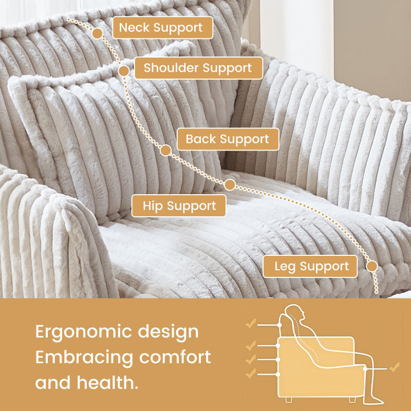 Guyii Oversized 1-4 Seater Sofa, Extra-Wide Convertible Couch with Pillows