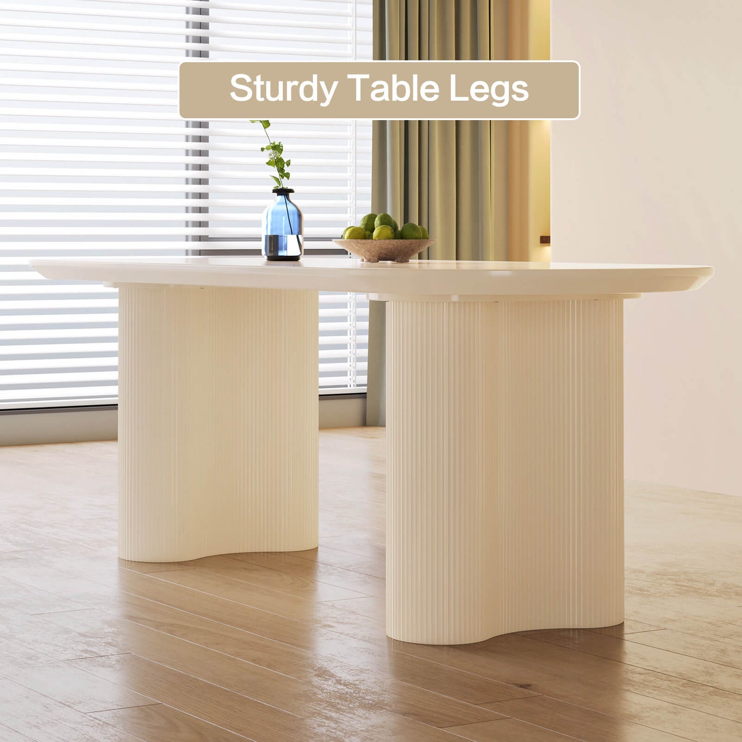 Guyii 55.11" Dining Table, Modern Kitchen Table for 6 People | Q5209-UK
