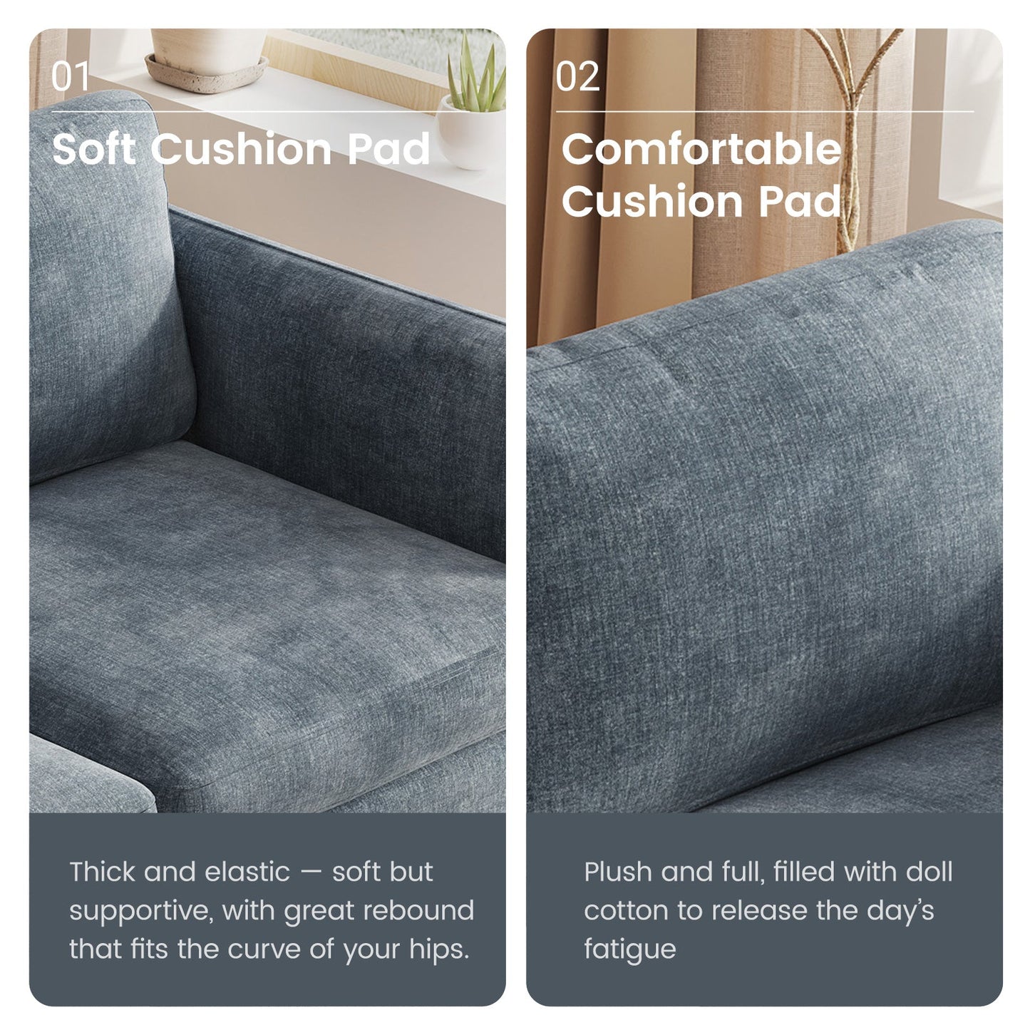 Guyii Oversized U-Shaped Modular Sectional Sofa with Storage Ottomans, 5-9 Seater Couch for Living Room, Blue Fabric, Easy Assembly