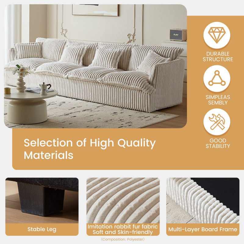 Guyii Oversized 1-4 Seater Sofa, Extra-Wide Convertible Couch with Pillows