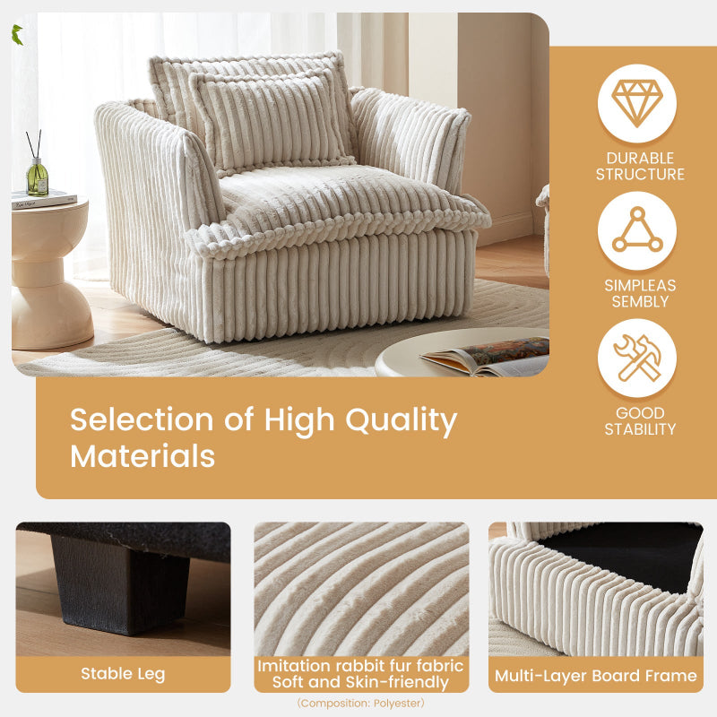 Guyii Oversized 1-4 Seater Sofa, Extra-Wide Convertible Couch with Pillows