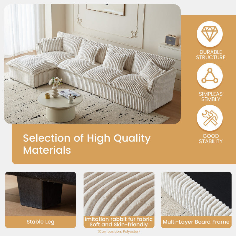 Guyii Oversized 1-4 Seater Sofa, Extra-Wide Convertible Couch with Pillows