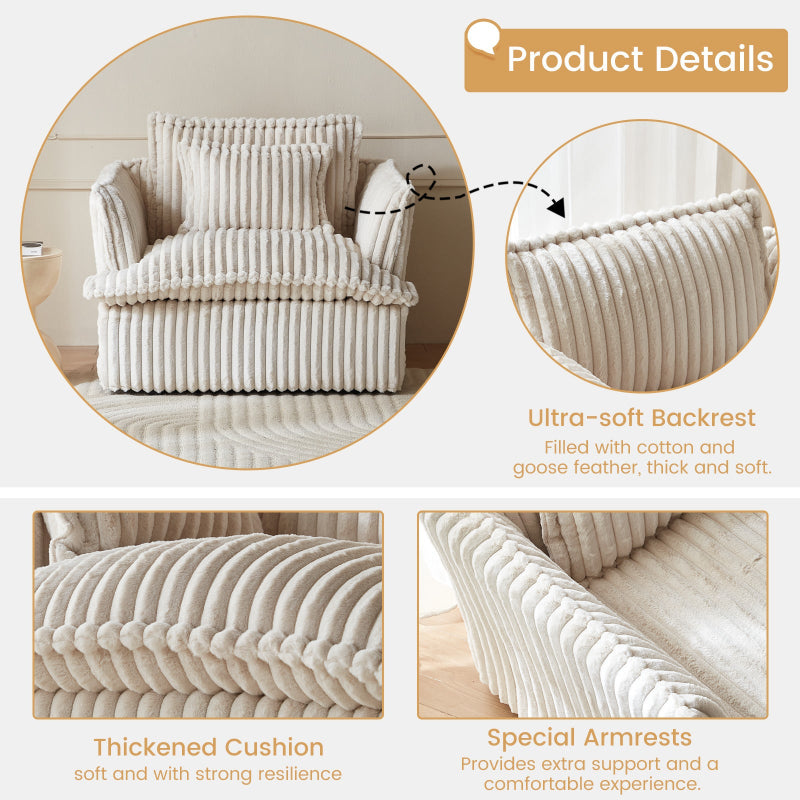 Guyii Oversized 1-4 Seater Sofa, Extra-Wide Convertible Couch with Pillows